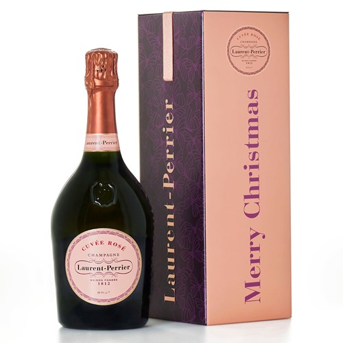 Laurent-Perrier Cuvée Rosé Merry Christmas Gift Tin – Perfect Birthday Champagne Gift